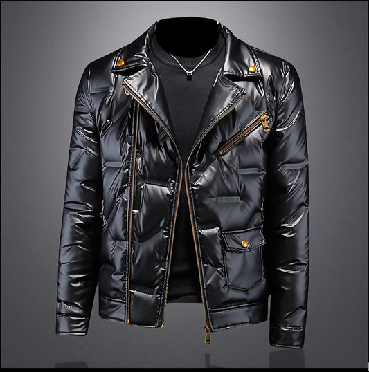 Luneva™ - Le Blouson Brillant Noir