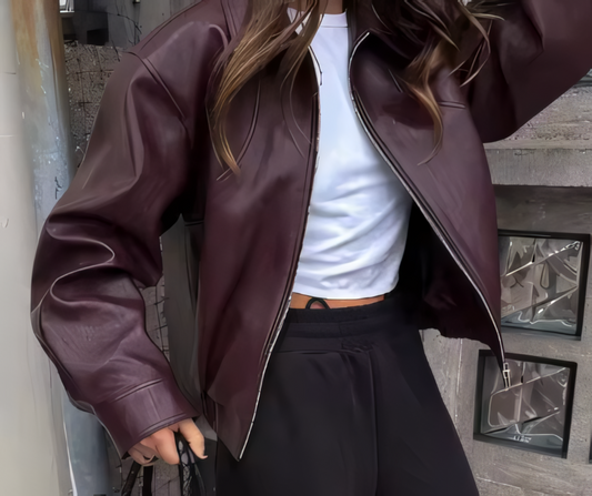 Luneva™ Carmine Lederjacke