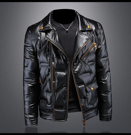 Luneva™ - Le Blouson Brillant Noir
