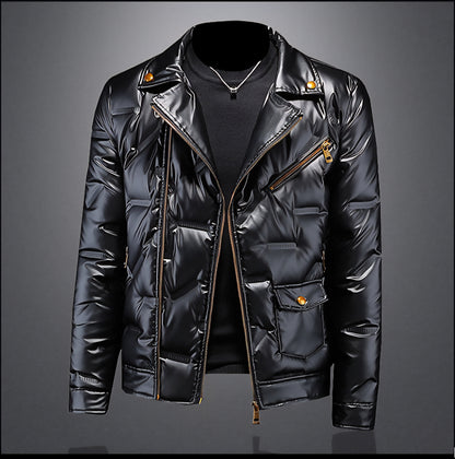 Luneva™ - Le Blouson Brillant Noir