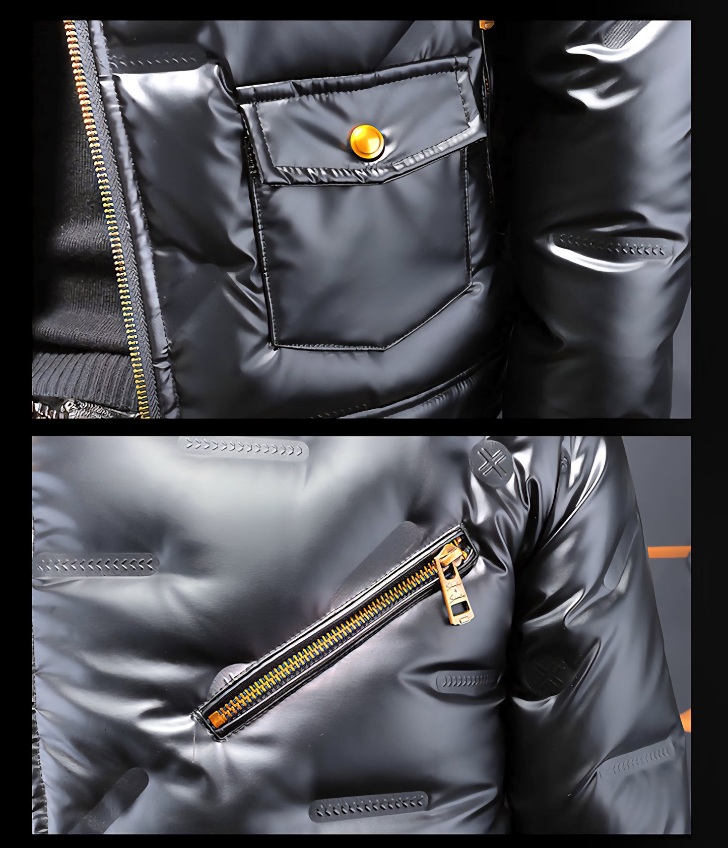 Luneva™ - Le Blouson Brillant Noir