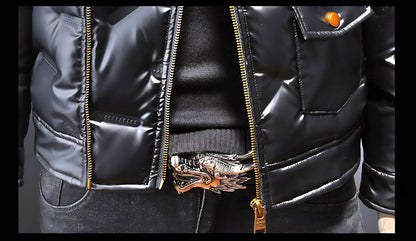 Luneva™ - Le Blouson Brillant Noir