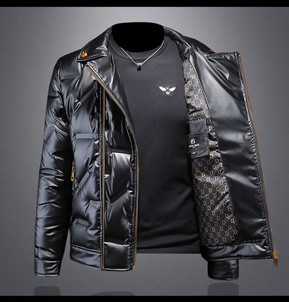 Luneva™ - Le Blouson Brillant Noir