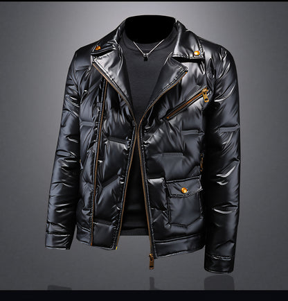 Luneva™ - Le Blouson Brillant Noir