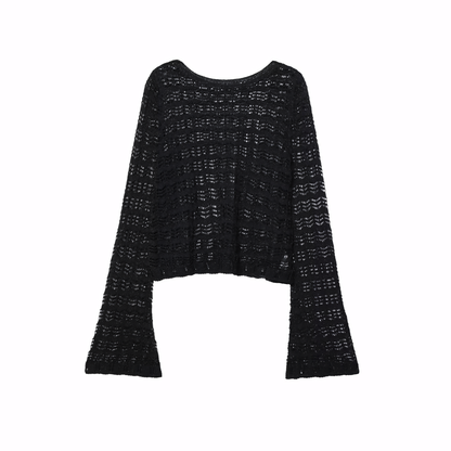Luneva™ – Jacquard Élégance Mesh-Stricktop