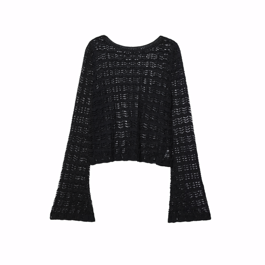 Luneva™ – Jacquard Élégance Mesh-Stricktop