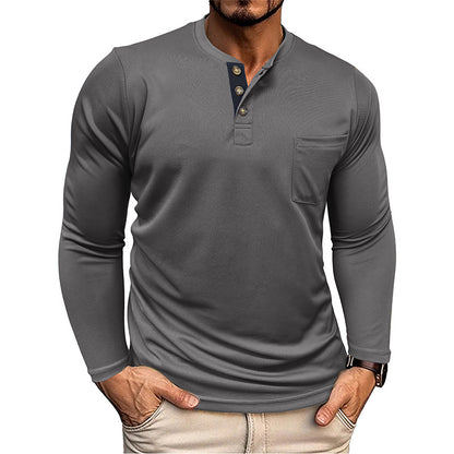 Men's long-sleeved shirt in casual style for autumn and winter